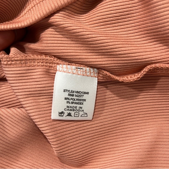 Haute Monde Blush Pink Stretch Ribbed Jersey Knit Side Slit Bodycon Maxi Dress - Picture 10 of 13